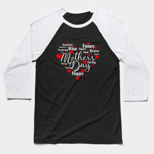 Lovely Words on a Heart Shape Design. Baseball T-Shirt